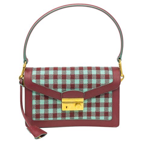 Prada Vichy Check Jacquard Gingham Sound Shoulder Small 